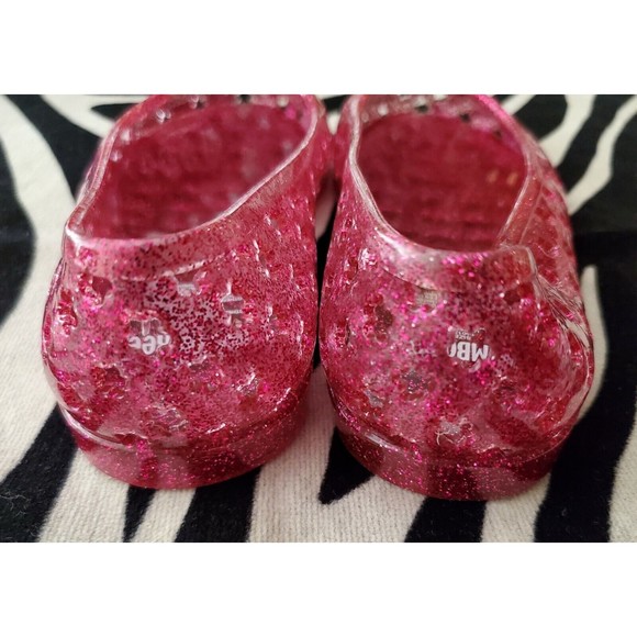Pretty Gymboree Pink Glitter Star Jelly Slides Shoes Flats Toddler Girls Size 12 - Picture 4 of 9